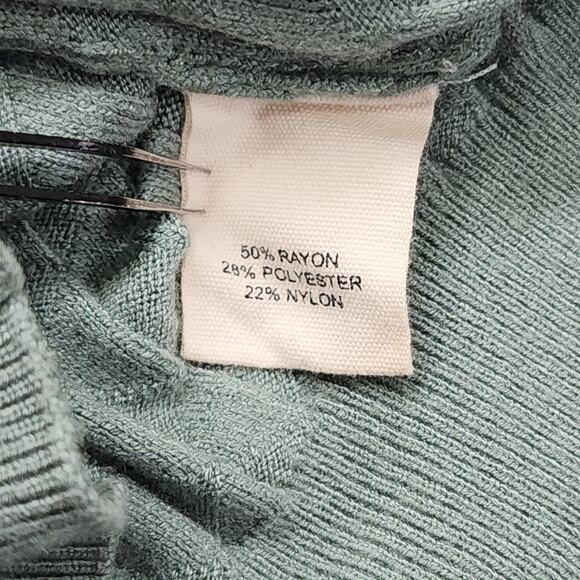 Marled Sweater Womens XS Green Crew Neck Half Sleeves Pullover Stretch Knit - Picture 4 of 8